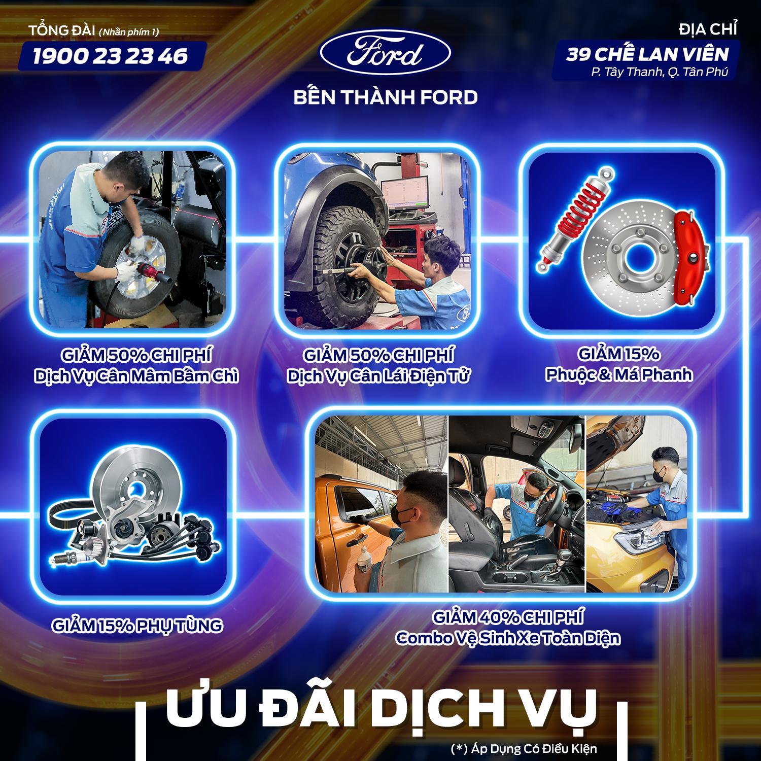 giảm giá dịch vụ sửa chữa, bảo dưỡng xe ford