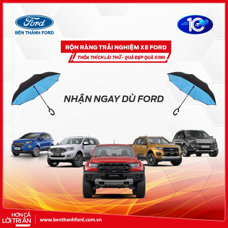Lái thử Xe Ford - Nhận dù xinh
