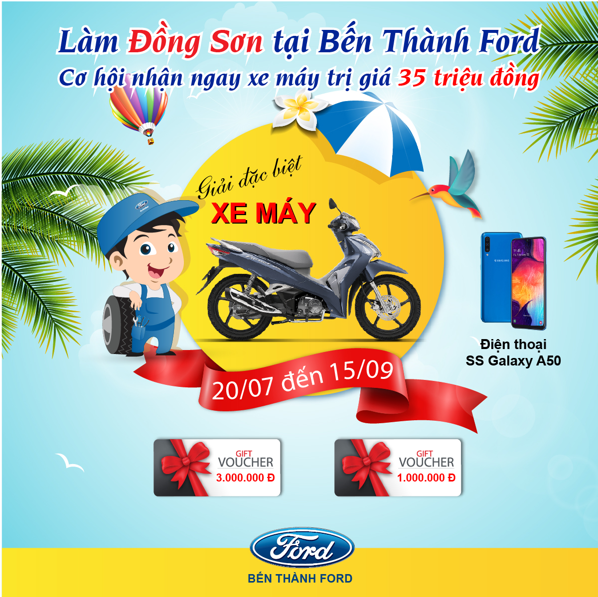 Đặt lịch hẹn nhận quà tặng - Cơ hội nhận xe máy Future