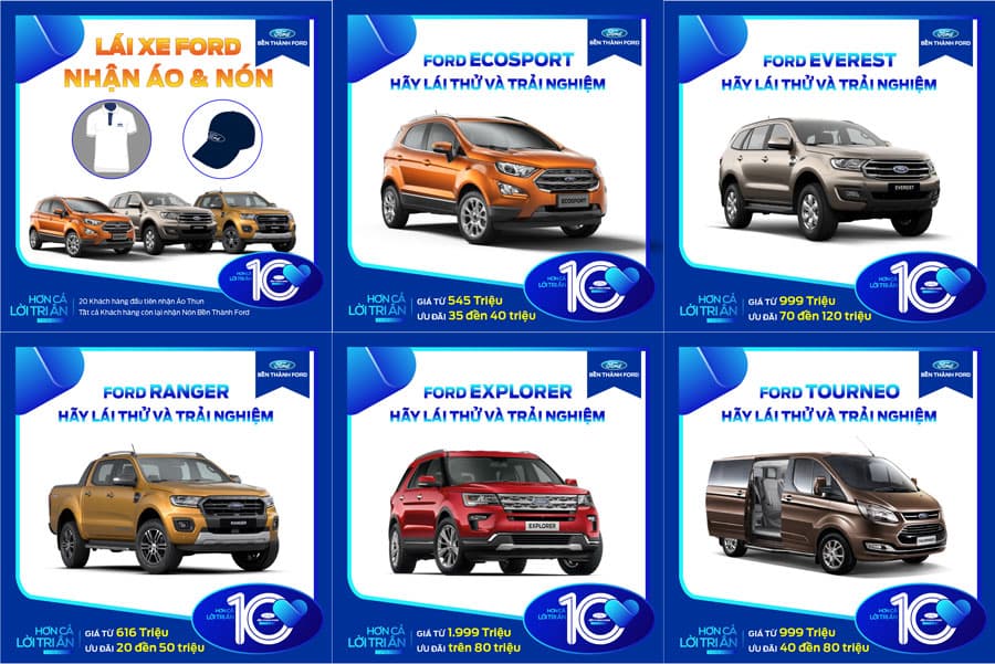 Lái thử xe Ford nhận Nón & Áo Thun - Đức Hòa, Long An