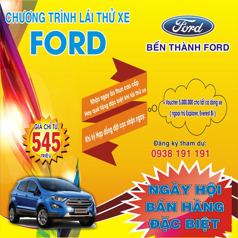 Lái thử xe Ford nhận áo thun cao cấp