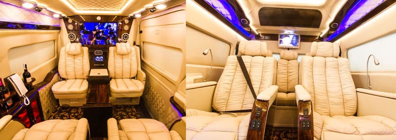 nội-thất-limousine Ghế bọc da cao cấp