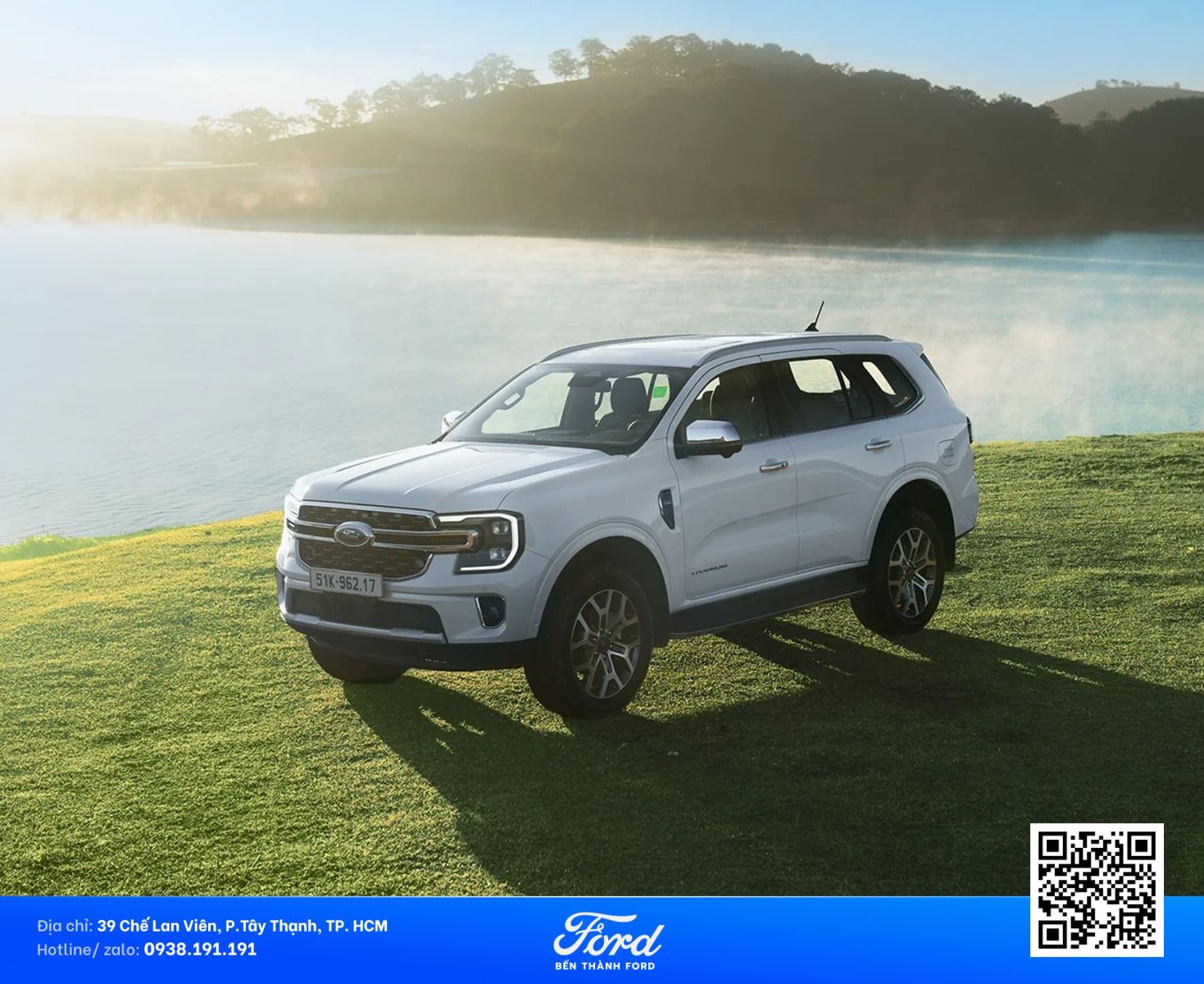 Ford Everest 2026 phiên bản Ambiente màu trắng 