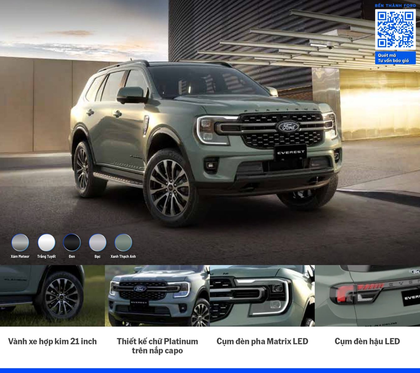 Ford Everest Platinum+ MỚI BẢNG MÀU NGOẠI THẤT 