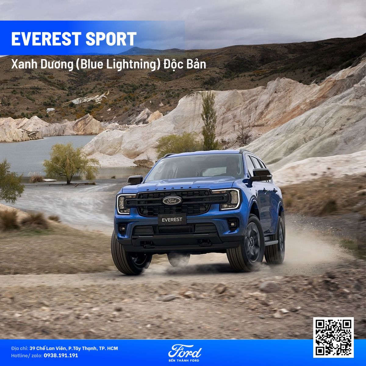 Ford Everest Sport 2026 màu xanh độc quyền phiên bản