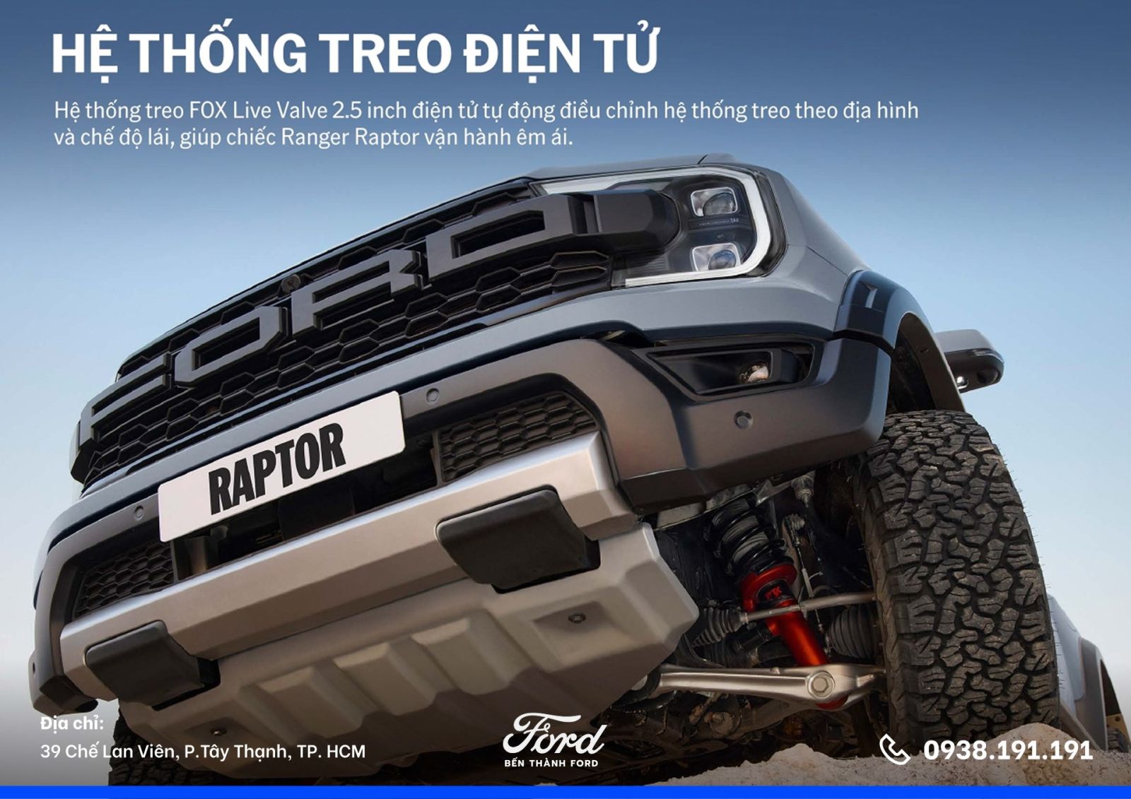 Ford Ranger Raptor 3.0L Mới hệ thống treo điện tử