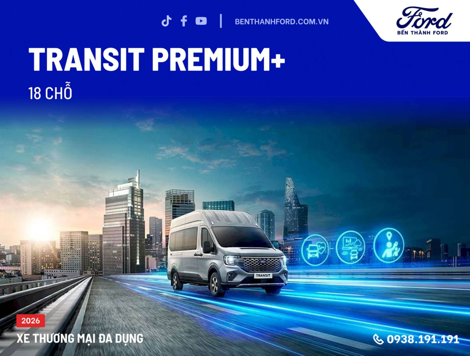 Ford Transit Premium+ 18 Chỗ