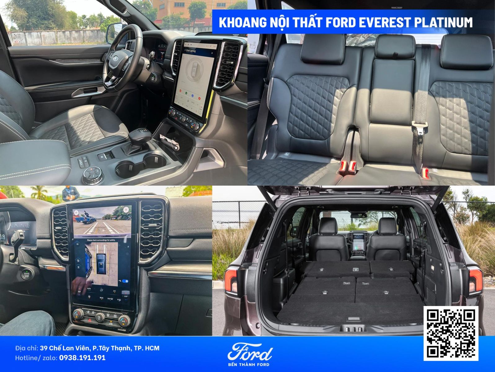 Khoang nội thất xe Ford everest platinum 2026