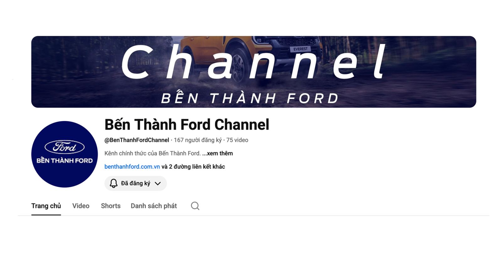 Youtube Bến Thành Ford 